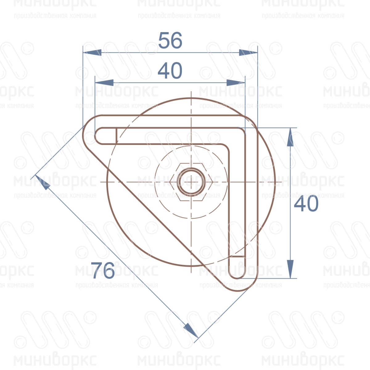 Комплекты опор для уголков и резьбовых опор m8x45 50 – U40-40M8.D50x45 | картинка 6